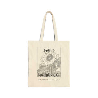 Values & Versatility Canvas Tote- Sunflower