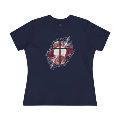 Cross Shirt for Women| Faith Blossoms Tee - Faith & Familyhood Co.