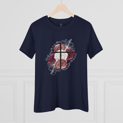 Cross Shirt for Women| Faith Blossoms Tee - Faith & Familyhood Co.