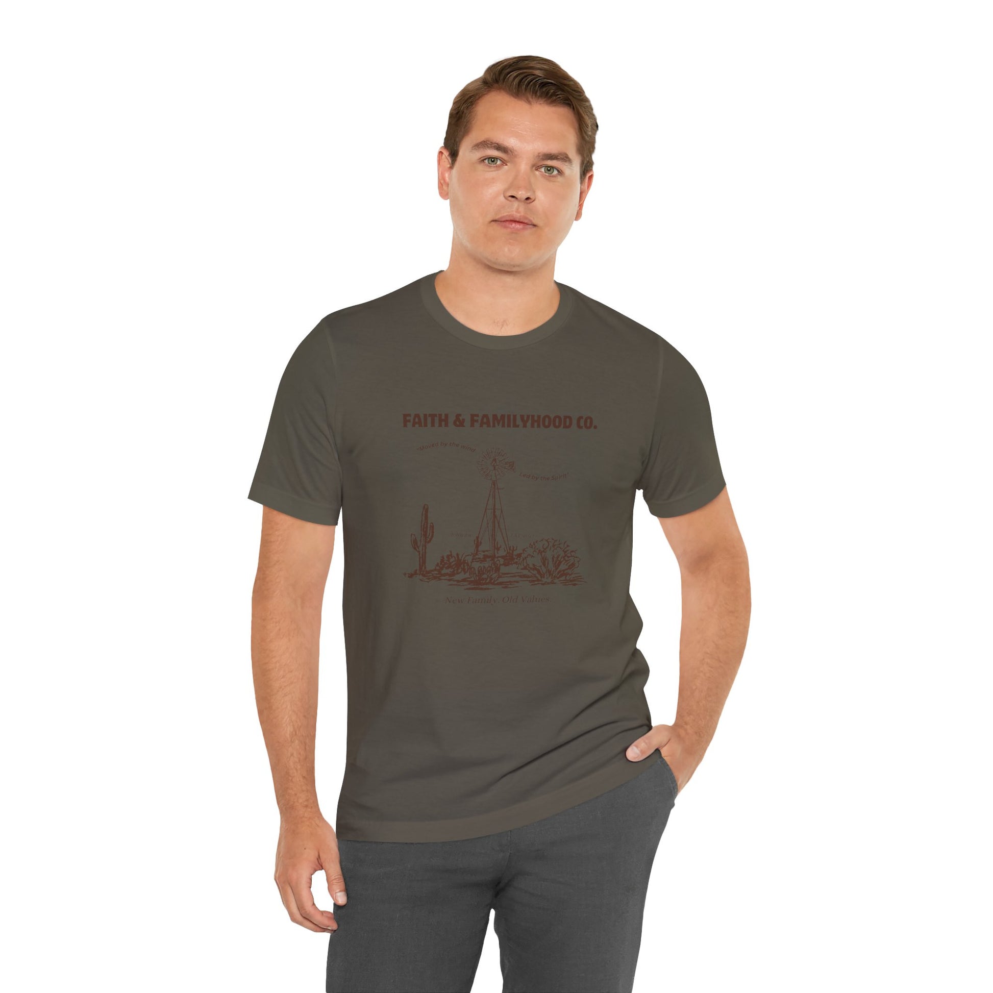 A vintage t-shirt with a faded graphic of a classic Western movie scene, evoking the spirit of the Wild West.