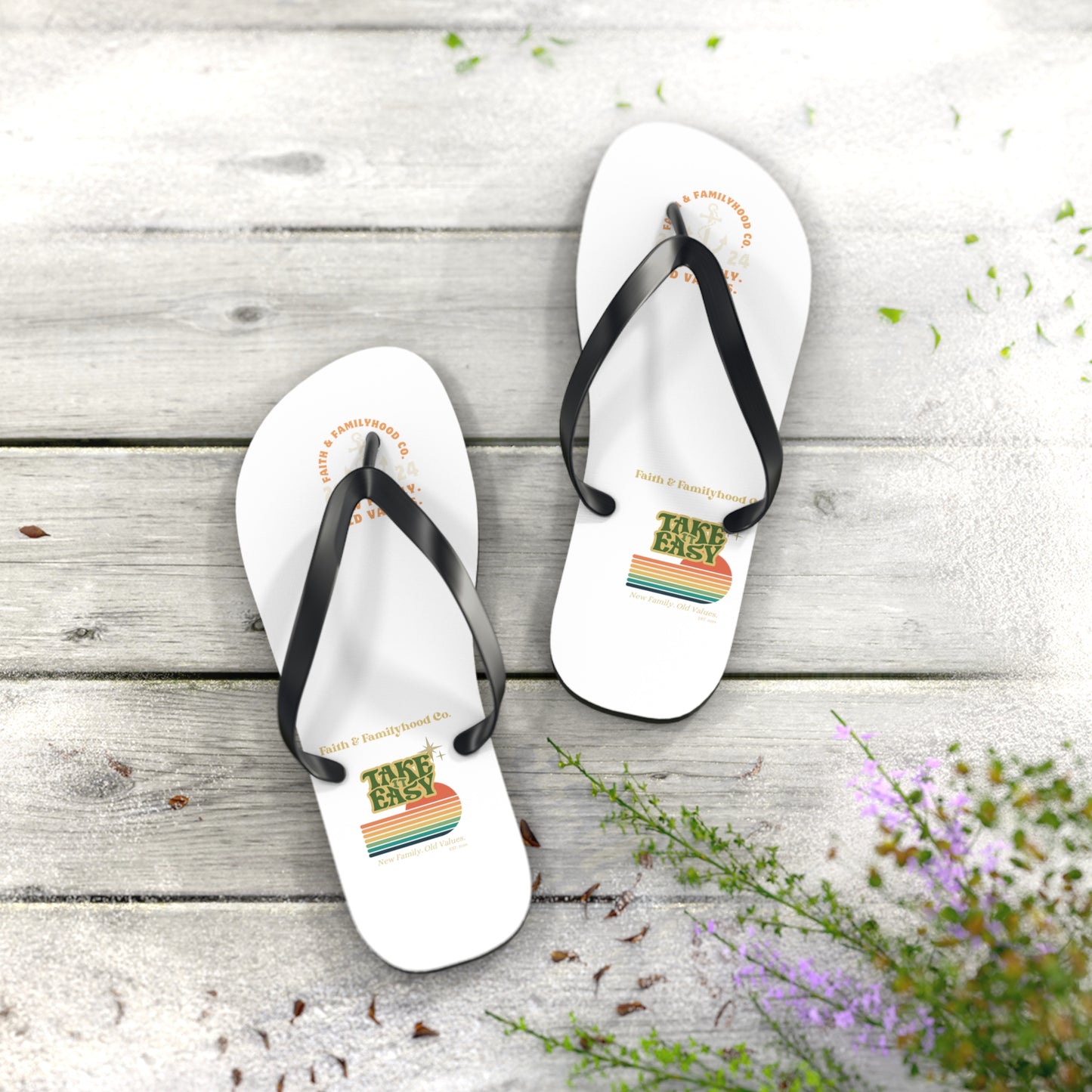 Sunset Stripes Flip Flops