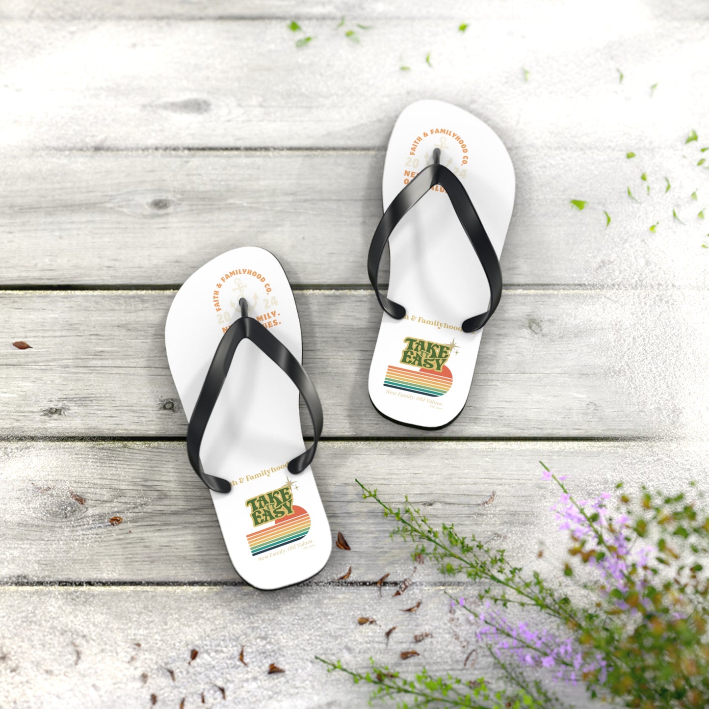 Sunset Stripes Flip Flops