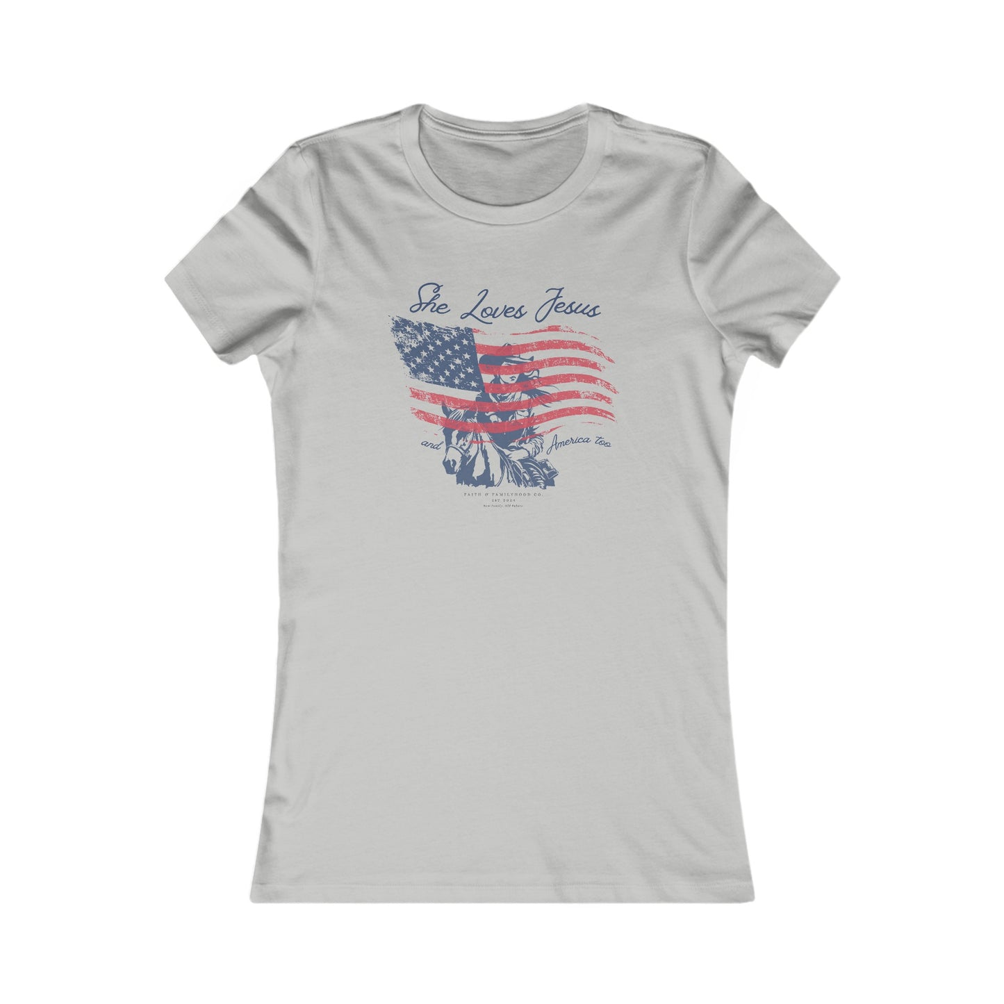 She Loves Jesus Patriotic Tee